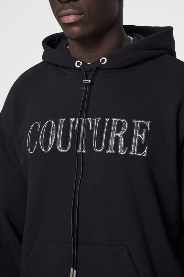 THE COUTURE CLUB Sudadera " Leather Aplique " color negro