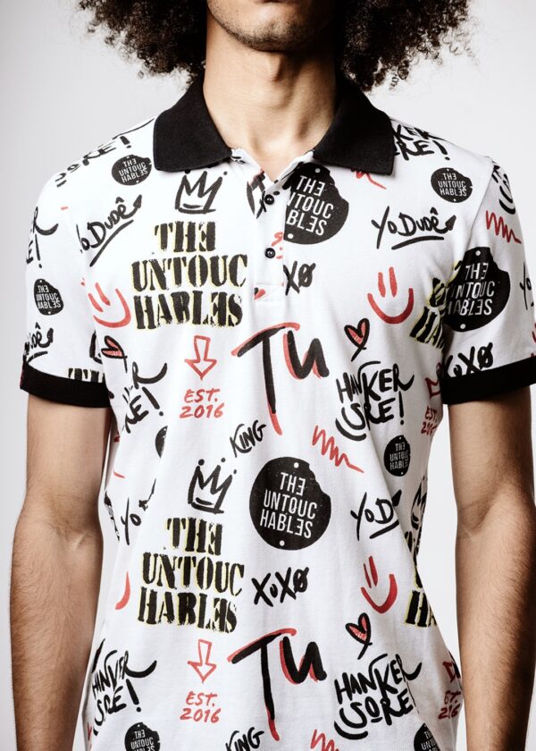 Polo THEUNTOUCHABLES " Street Paint " color blanco