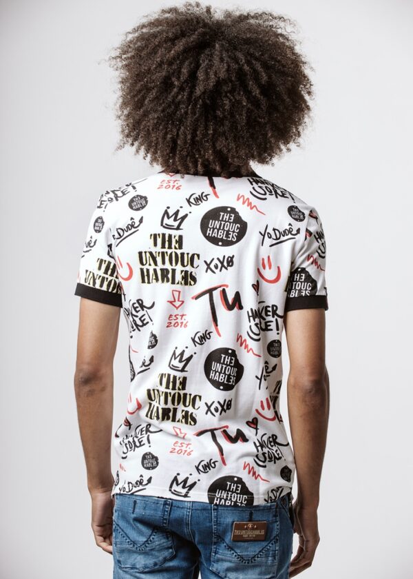 Polo THEUNTOUCHABLES " Street Paint " color blanco